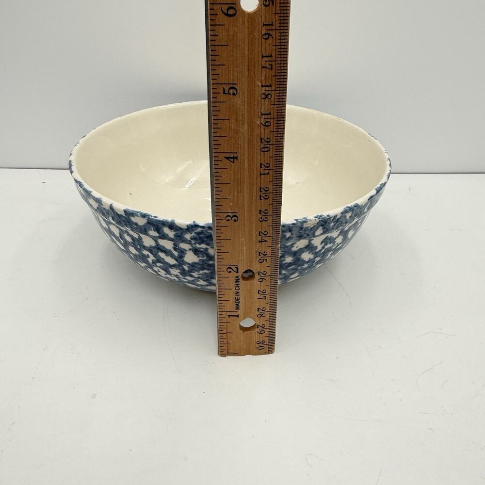 Gibson Blue Spongeware Soup Bowl - About 7"D EUC - Picture 6 of 7
